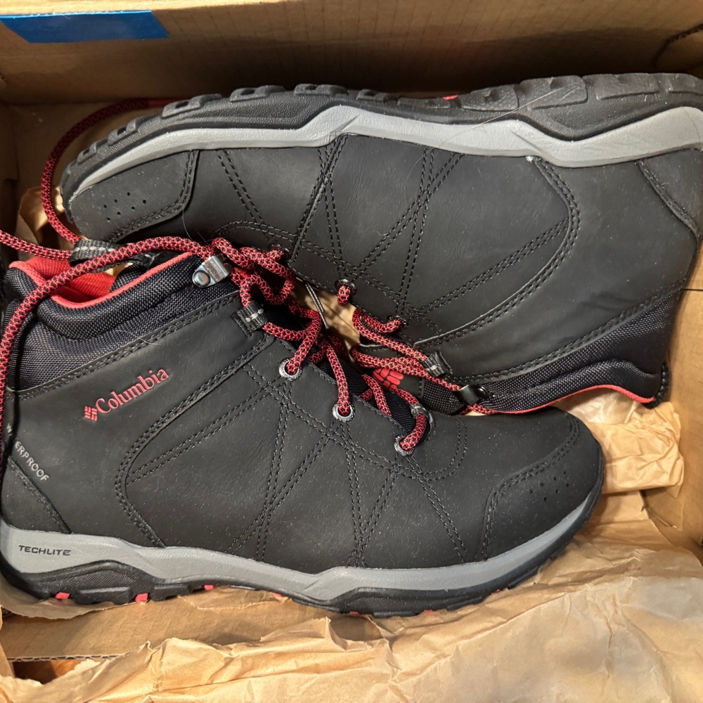 Columbia Women's Fire Venture Mid Waterproof Shoes - Blue and Brown